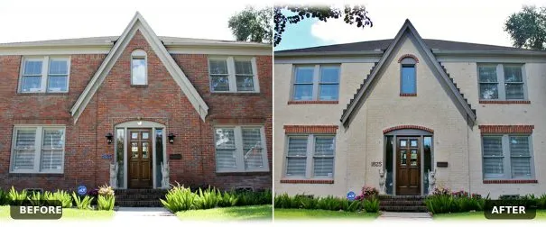 Decorative wash project, wide view